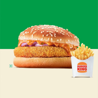 Crispy Veg Burger+Med Fries.