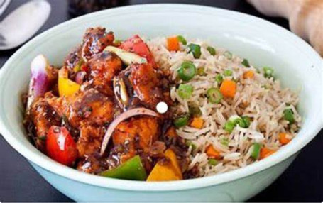 Hot Chilli Chicken And Veg Fried Rice [4 Pieces]