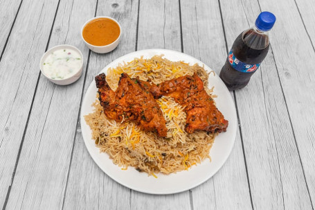 Chicken Double Joint Biryani [Serves 2] With Cold Drink