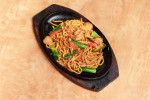 Seafood Fried Noodle On Sizzling Plate