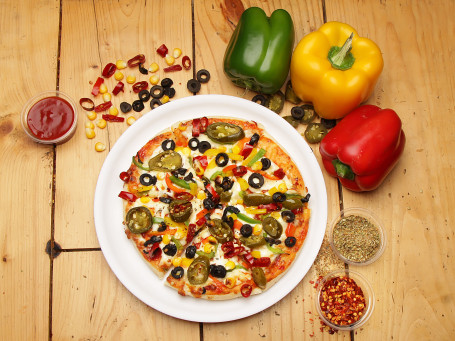 8 Veg Spicy Fusion Pizza