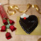 Heart Shape Choco Valentine's Cake [500 Grams] With Rose Bouquet