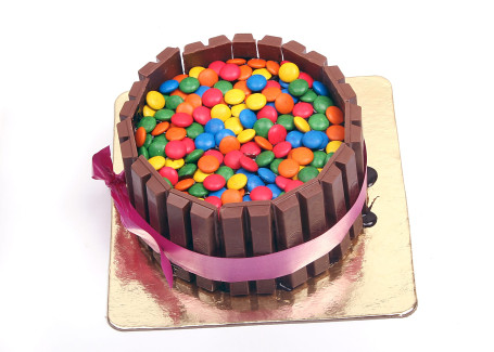 Full Kit Kat Chocolate Gems Cake