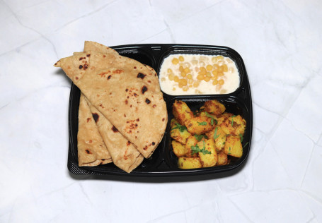 3 Roti, Aloo Jeera Dry Sabzi, Raita Salad