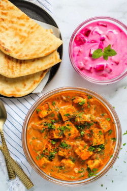 Shahi Paneer 2 Butter Roti Raita.