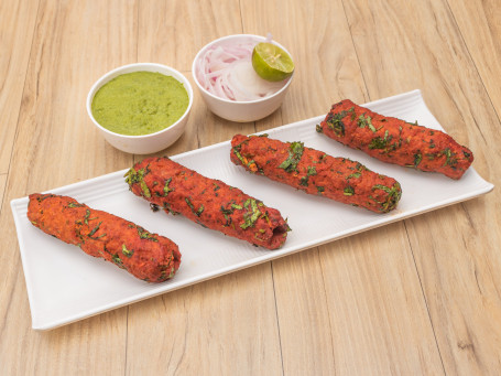 Mutton Seekh Kebab 12Pcs Served With Salad And Chutney