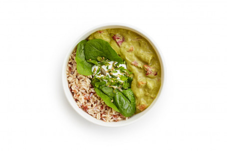 Thai Green Chicken Curry With Brown Red Rice And Baby Spinach (Wf