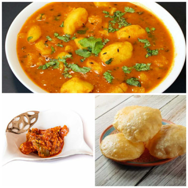 4 Poori+Aloo Sabji+Achar