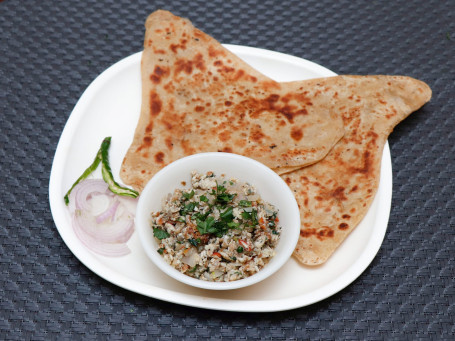 2 Plain Paratha With Egg Bhurji