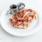 Moose Waffles with Four Slices of Smoked Streaky Bacon