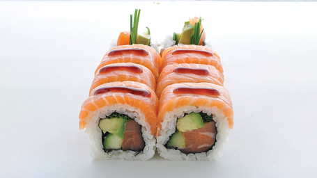 Salmon Dragon Roll Iso (Soy) (Gluten) (F