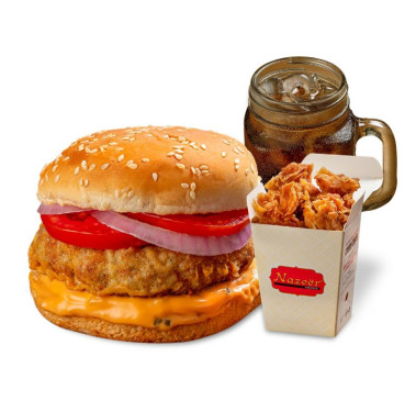 Chicken Shaami Burgur 1 Pc Chicken Popcorn Box 1 Drink