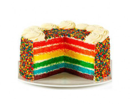 Half Rainbow Cake