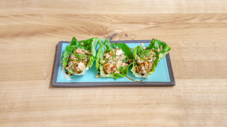 Lettuce Cups Of Charcoaled Chicken Smothered In Spicy Tahini (Gf) (Df