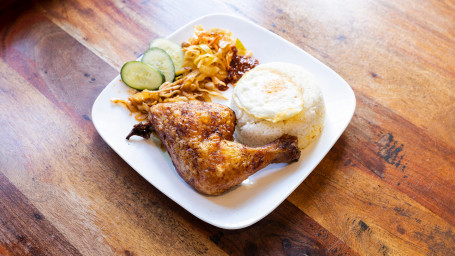 Nasi Lemak with Fried Chicken Chops