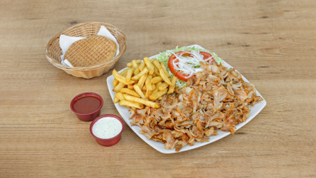 Kebab Plate With Potatoes Or Rice
