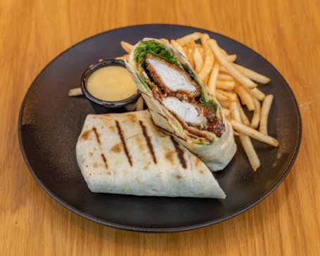 Chicken Caesar Wrap And Fries