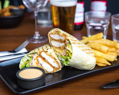 Touchdown Chicken Wrap With Fries