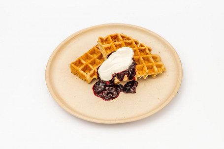 Waffle With Berry Compote