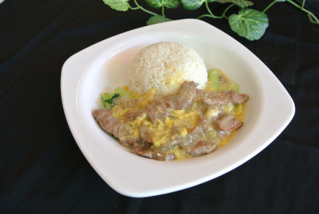 Beef In Egg Sauce With Rice