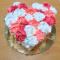 Heart Shape Floral Anniversary Cake[500 Gm]