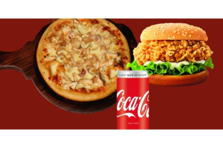 Chicken Pizza With Burger Combo (Serves 2)