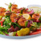Greek Salad With Grilled Shrimp Kebob