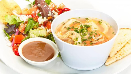 Greek Lemon Soup With Greek Salad