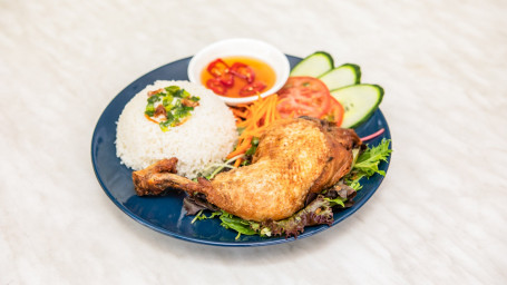 Crispy Chicken And Rice With Salad