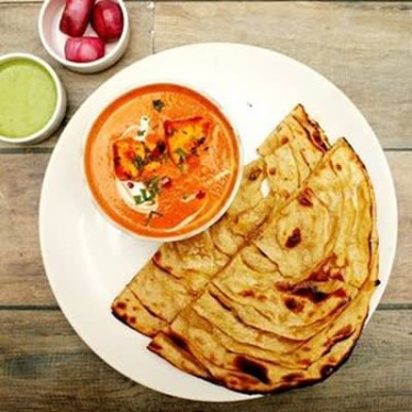 Paneer Butter Masala With 2 Laccha Paratha/Butter Naan Cold Drink