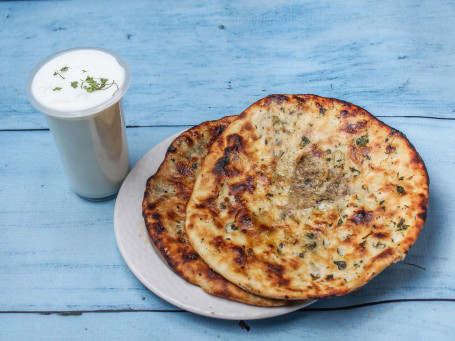 2 Mix Amritsari Stuffed Kulcha Namkeen Lassi