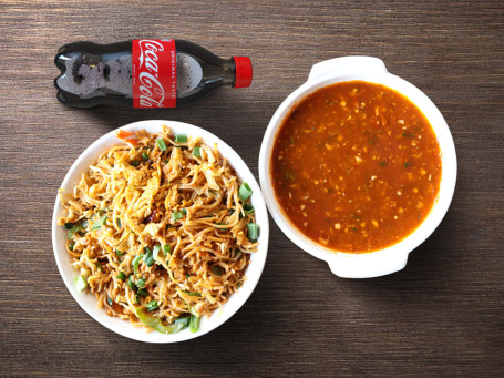 Chicken Triple Schezwan Noodles Coke 250 Ml Pet Bottle