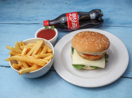 Cheese Burger French Fries Cold Drink (300Ml).