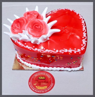 Strawberry Heart Shaped Cake