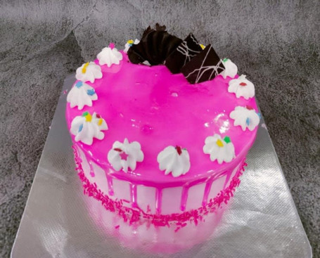 Fresh Cream Pink Forest Cake