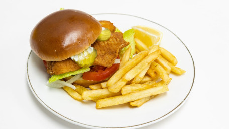 Fish Sandwich With Fries And Drink
