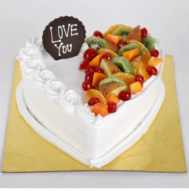 Heart Shaped Vanilla Fruit Cake