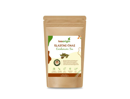 Tea Origin Elaichi Chai [250 Grams, 120+ Cups] Assam Ctc Tea Crushed Elaichi Mix