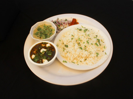 Jeera Rice With Paneer Chole