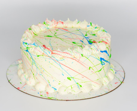 Rainbow Vanilla Cake (500 Gms) (Eggless)