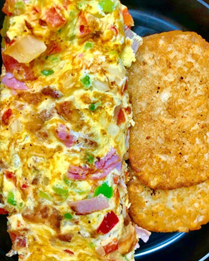 American Single Egg Bread Omelette