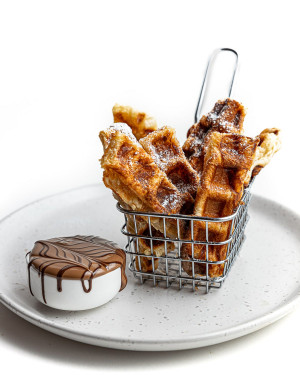Croffle Sticks With Melted Chocolate