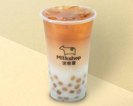 Shuāng Q Had A Long Time With Oolong Tea Latte With Taro Ball And Bubbl