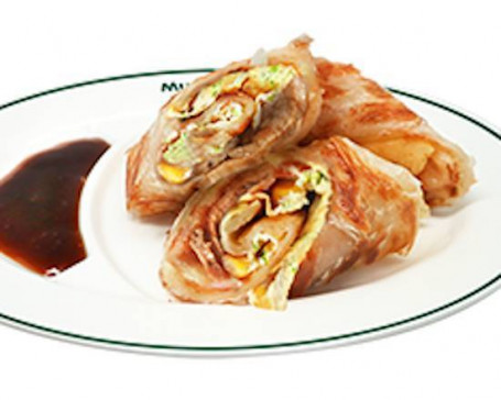 Eat Your Favorite Egg Pancake Roll With Pork Chop