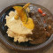 Shed kā lī hóng lí fàn zuǒ shǒu dǎ hàn bǎo pái Curry Red Quinoa Rice with Handmade Patty