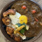 Shed kā lī hóng lí fàn zuǒ wǔ xiāng jī tuǐ Curry Red Quinoa Rice with Spiced Chicken Drumstick