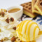 Yán Wèi Jiāo Táng Bīng Qí Lín Sōng Bǐng Tào Cān Waffle With Ice Cream And Salted Caramel