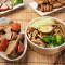 gān méi lǔ jī tuǐ biàn dāng Plum Braised Chicken Drumstick Bento