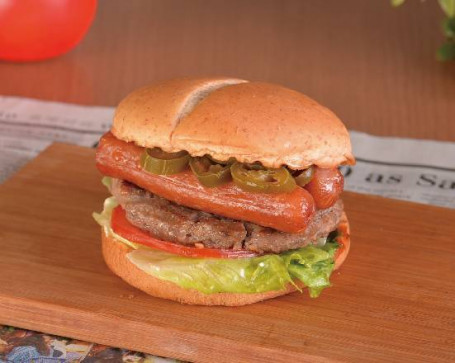 Là Wèi Dé Cháng Hòu Niú Měi Shì Hàn Bǎo Burger Americano Con Salsa Piccante E Ladro