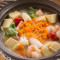 Sù Xiè Huáng Hǎi Xiān Dòu Fǔ Bāo Vegetarian Crab Roe With Seafood And Tofu Pot